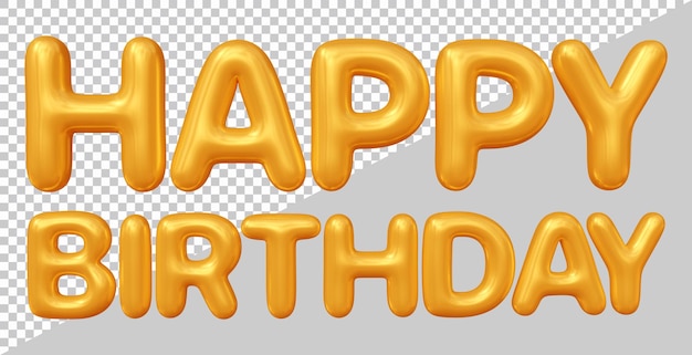 Diseño de texto de feliz cumpleaños con estilo de efecto moderno 3d