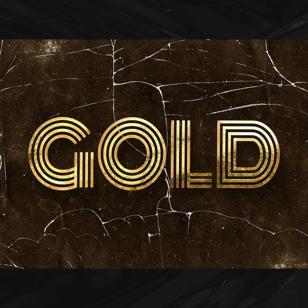 Diseño de texto Golden Vintage