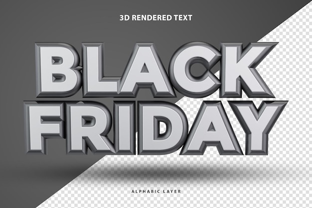 Diseño de texto renderizado en 3D de Black Friday