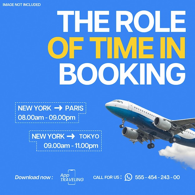 Diseño de tiempo de viajes y reservas de recorridos para redes sociales e Instagram
