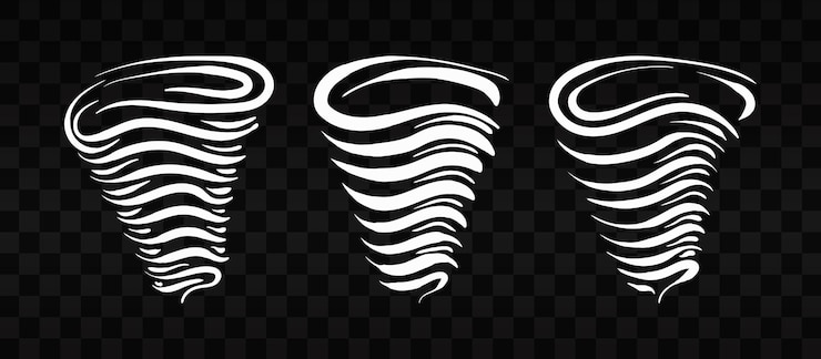 PSD diseño de tornado sobre fondo transparente.