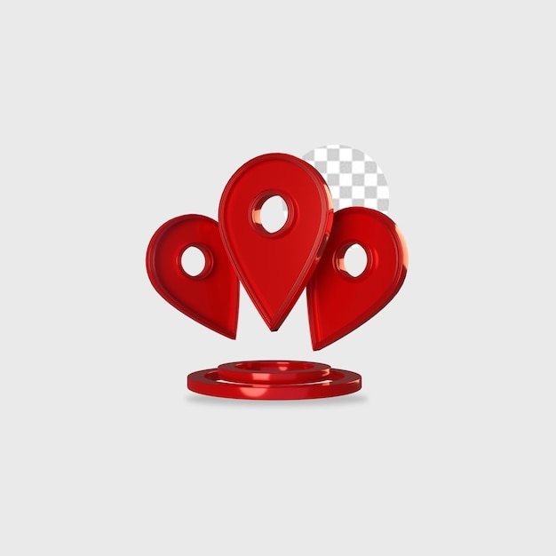 Diseño de ubicación de icono de render 3d