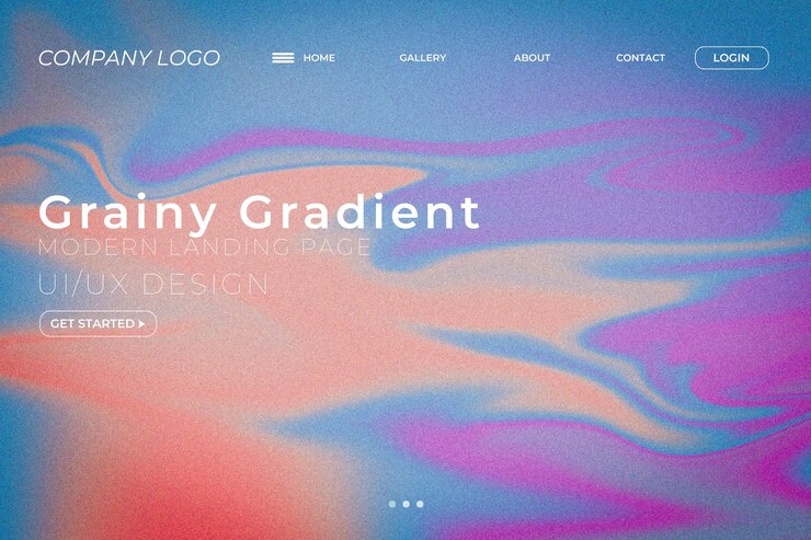PSD diseño de la ui de la página de aterrizaje moderna con gradiente granulado