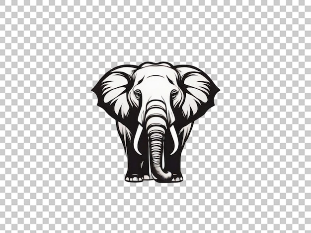 Diseño vectorial de elefante plano detallado en un fondo transparente