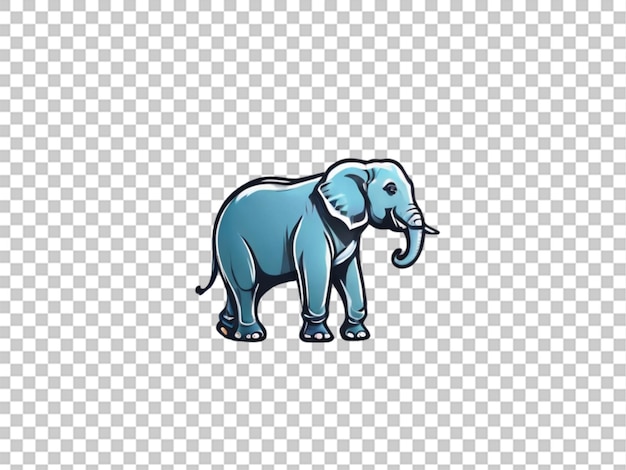 PSD diseño vectorial de elefante plano detallado en un fondo transparente