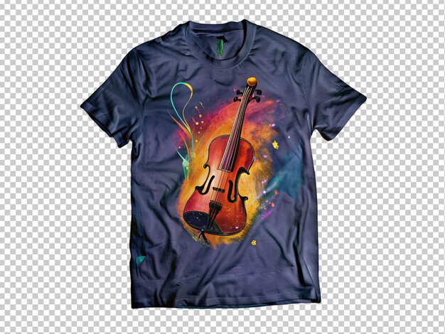 PSD un diseño de violín en la camiseta