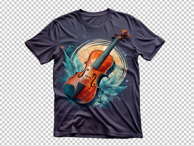 un diseño de violín en la camiseta