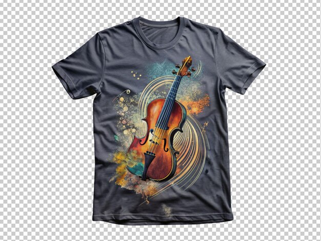 PSD un diseño de violín en la camiseta