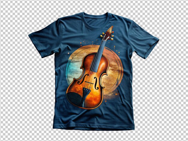 PSD un diseño de violín en la camiseta