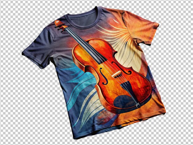 PSD un diseño de violín en la camiseta