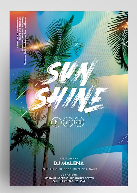 Diseño de volante para el evento Tropical Club Vibes