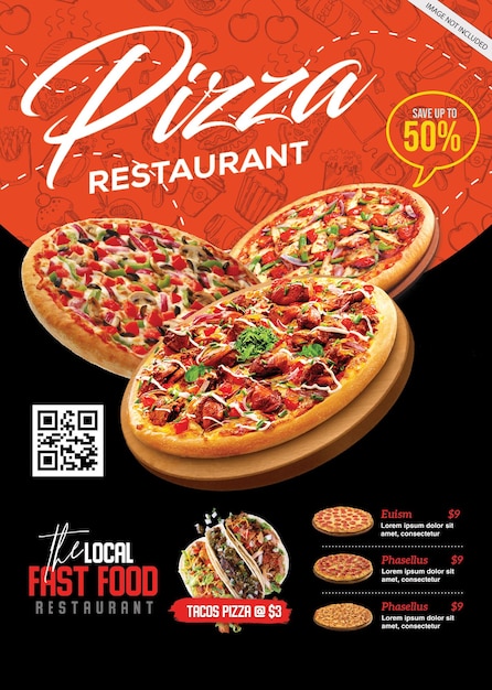 PSD diseño de volante de pizza