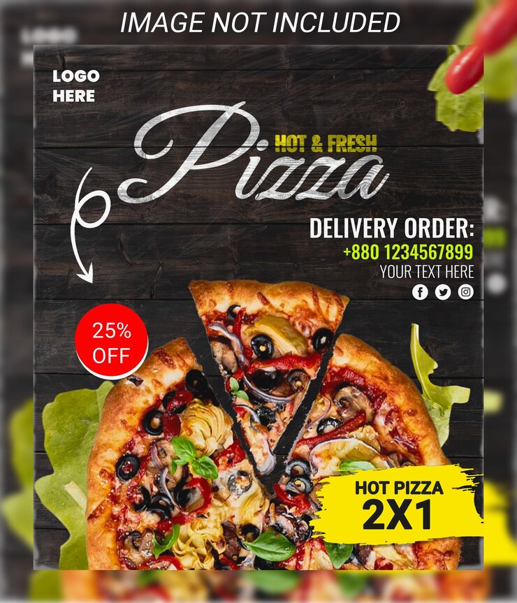 DISEÑO DE VOLANTE PARA PIZZA