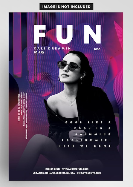 PSD diseño de volantes para eventos del fun club party