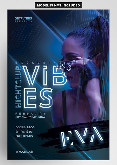 PSD diseño de volantes de fiestas para clubes nocturnos y dj vibes