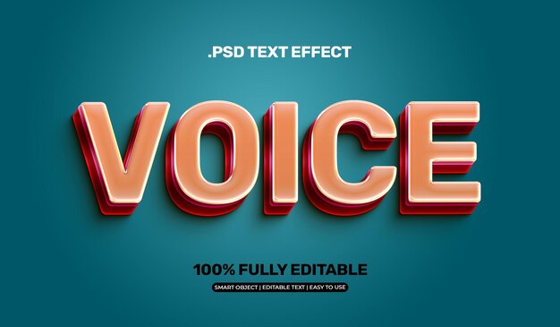 Diseño de voz 3D Efecto de estilo de texto
