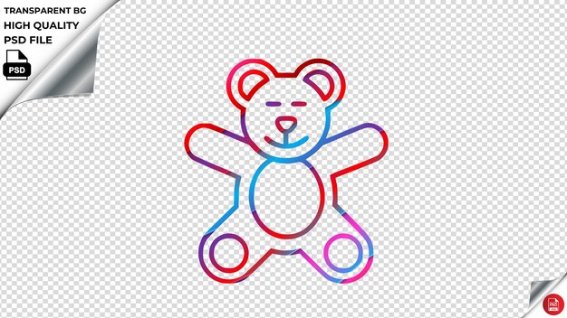 PSD diseño2 ícono vectorial oso rojo azul púrpura cinta psd transparente