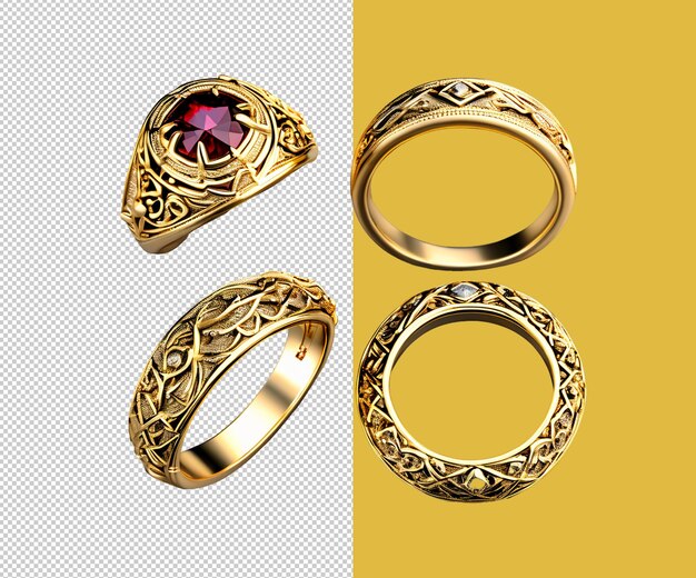 PSD diseños de anillo psd y icono y diseño de fondo de renderizado 3d