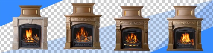 PSD diseños elegantes de chimeneas para interiores acogedores