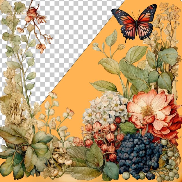 PSD diseños florales elegantes png