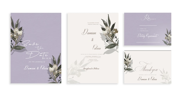 Diseños de flores frontera conjunto de boda floral psd