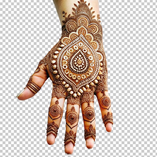 PSD diseños intrincados de henna con saludos de eid incorporados en un fondo transparente