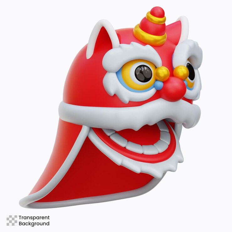 PSD el disfraz de la cabeza del dragón 3d ilustración