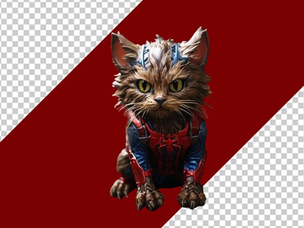 PSD el disfraz del gato pequeño de spiderman39 parece real.