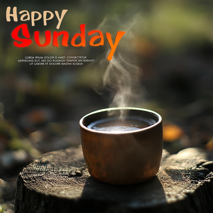 PSD disfruta de una taza de café caliente al aire libre feliz domingo