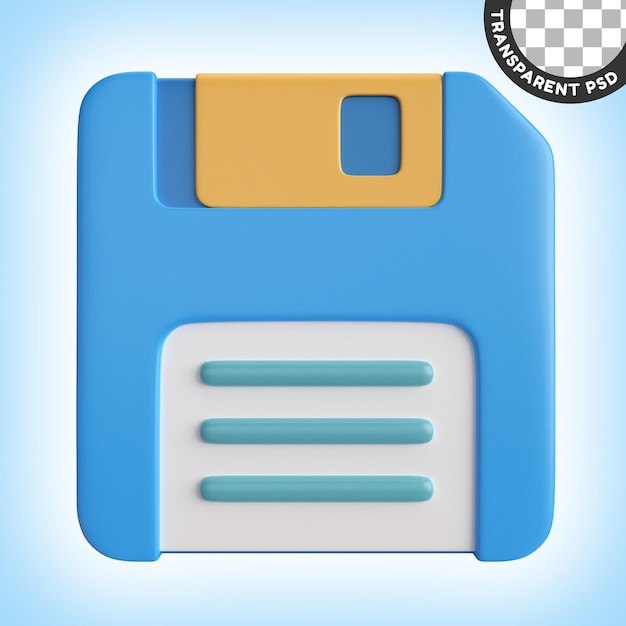 Diskette 3D-Illustrationssymbol