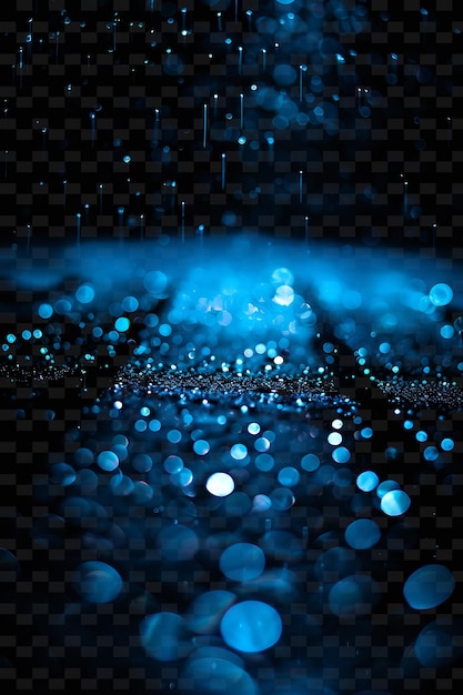 PSD dispersão de chuva luminosa com névoa sutil e efeito de luz de néon azul suavizante png colecção y2k