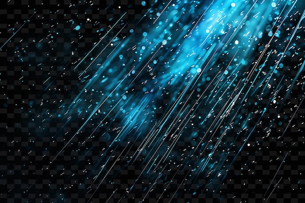 PSD dispersão de chuva luminosa com névoa sutil e efeito de luz de néon azul suavizante png colecção y2k