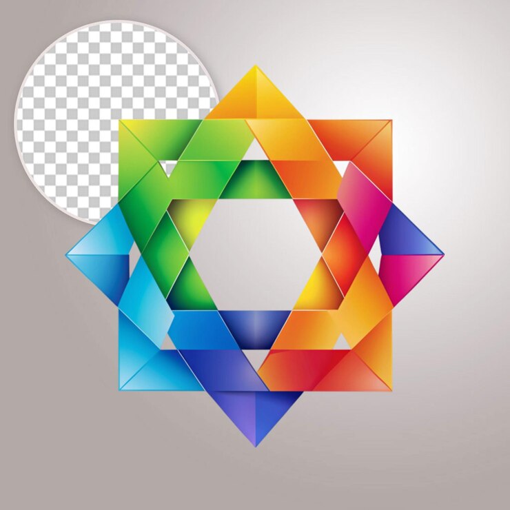 PSD dispersión futurista de formas geométricas abstractas en un fondo transparente