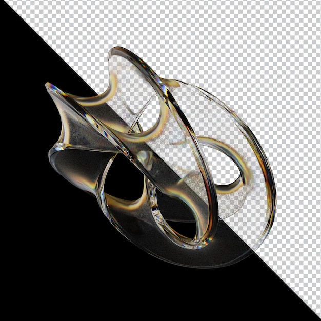 Dispersion Glass Abstract Shape Illustrazione 3D con colori vivaci