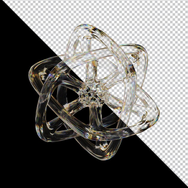 Dispersion Glass Abstract Shape Illustrazione 3D con colori vivaci