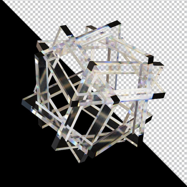 Dispersionsglas abstrakte Form 3D-Illustration mit lebhaften Farben