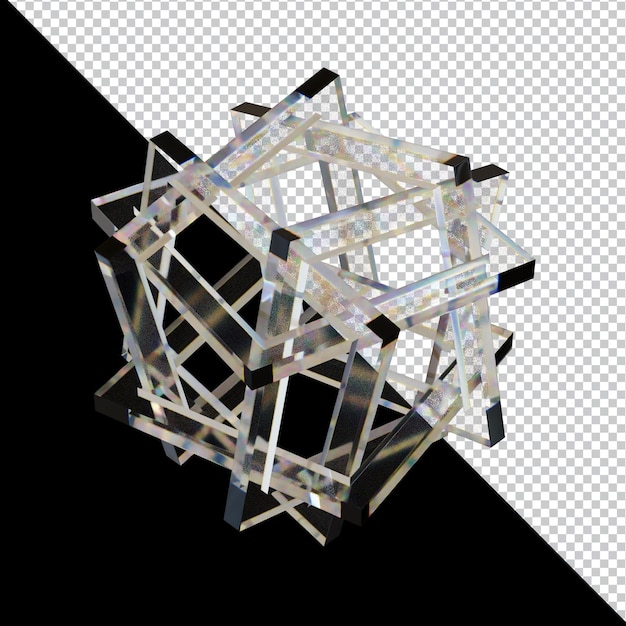 Dispersionsglas abstrakte Form 3D-Illustration mit lebhaften Farben