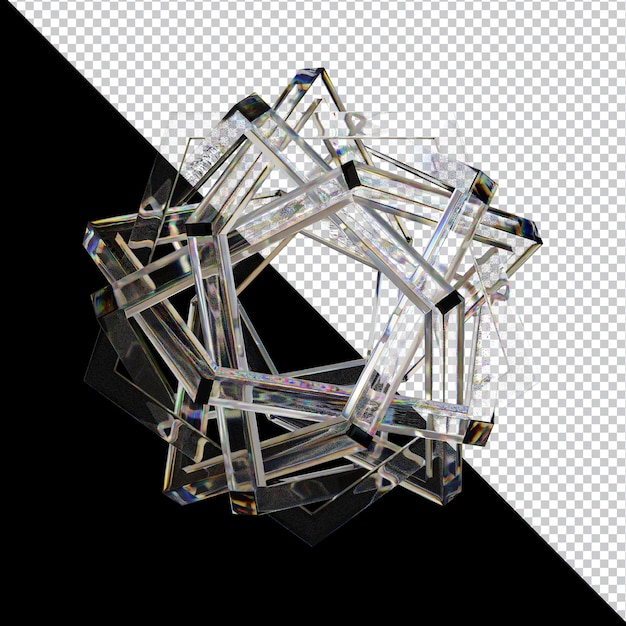 Dispersionsglas abstrakte Form 3D-Illustration mit lebhaften Farben