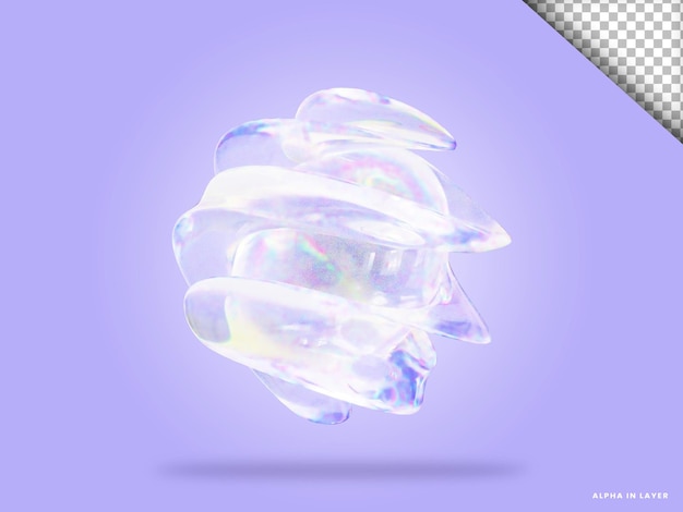 Dispersionsglas abstrakte Form 3D-Illustration