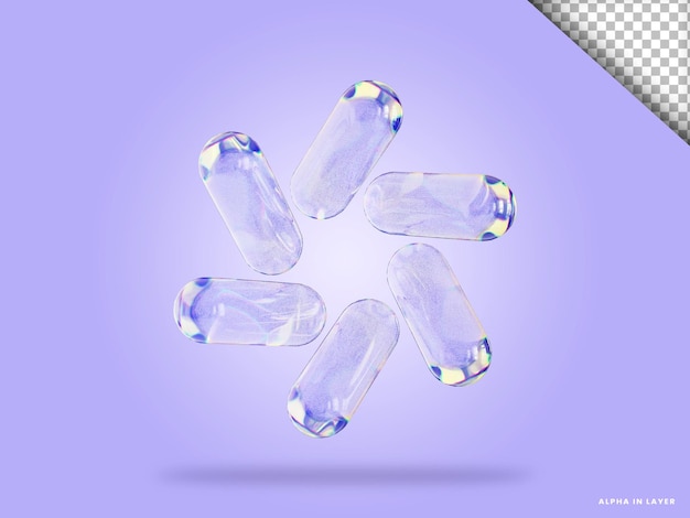 PSD dispersionsglas abstrakte form 3d-illustration