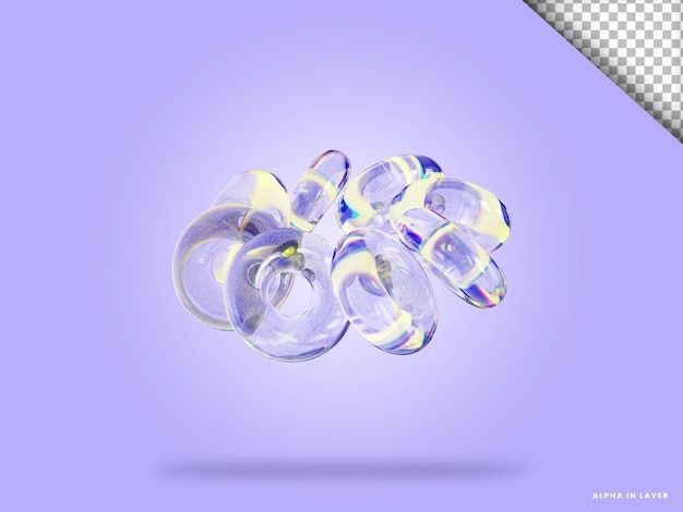 Dispersionsglas abstrakte form 3d-illustration