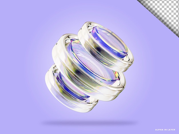 Dispersionsglas abstrakte Form 3D-Illustration