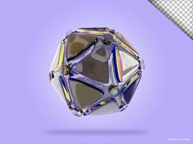 Dispersionsglas abstrakte Form 3D-Illustration