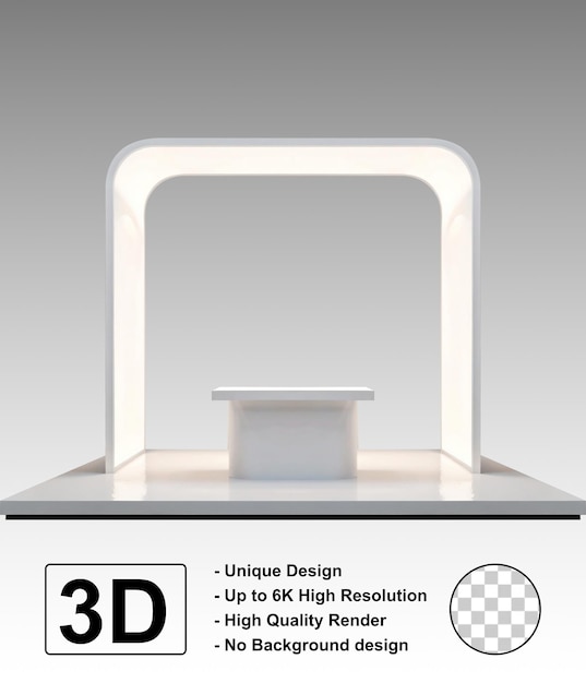 Display Booth Mockup Design Cor branca para marca de vitrine de produtos
