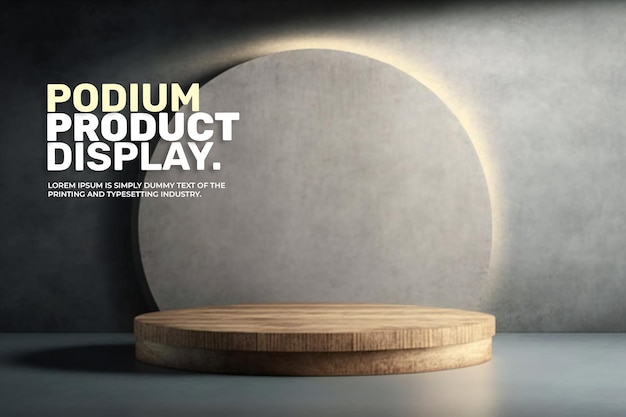 Display cosmetico prodotto podio in legno stand scena podio leggero per visualizzazione prodotto rendering 3d