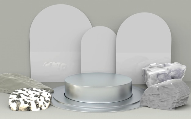 Display prodotto mockup e Metalwhite grezzo