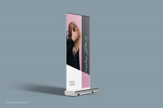 PSD display stand banner mockup seitenansicht