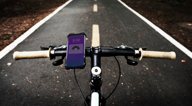 Dispositif d'application de musique sur une poignée de vélo