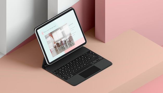 PSD disposition à angle élevé avec tablette et clavier attachés
