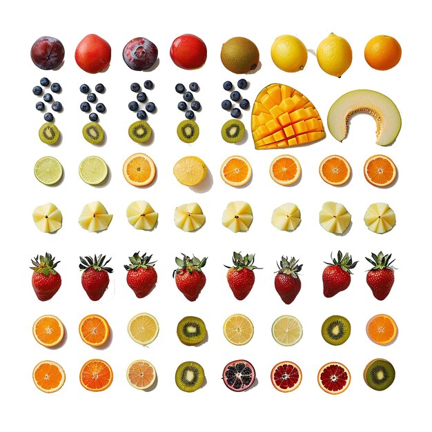 PSD disposition créative faite de fruits à couche plate